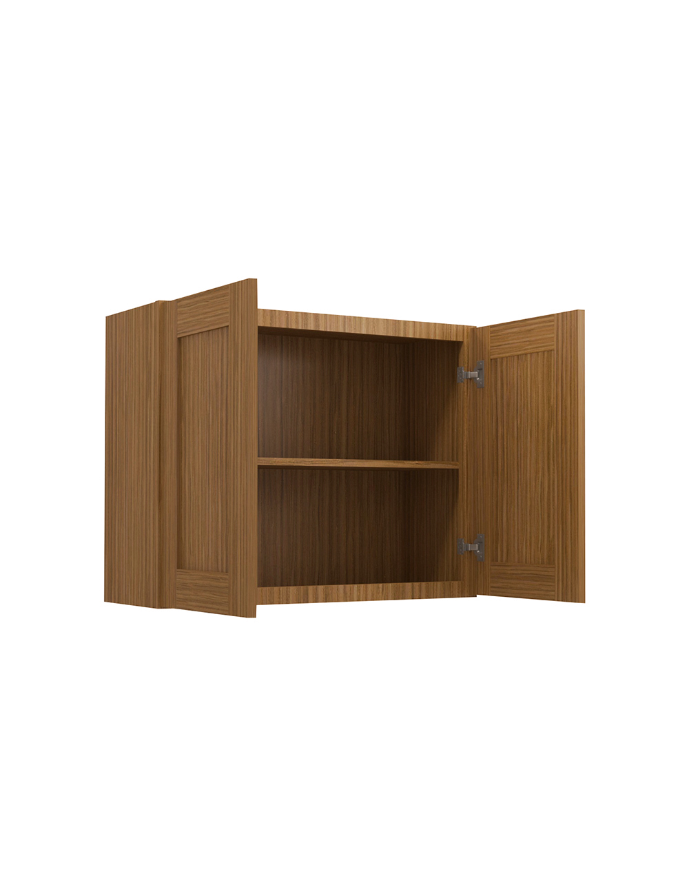 AR-W3024B: Woodland Brown Shaker 30″ Double Door Bridge Wall Cabinet