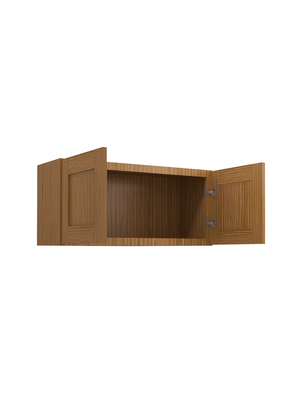 AR-W3315B: Woodland Brown Shaker 33″ Double Door Bridge Wall Cabinet