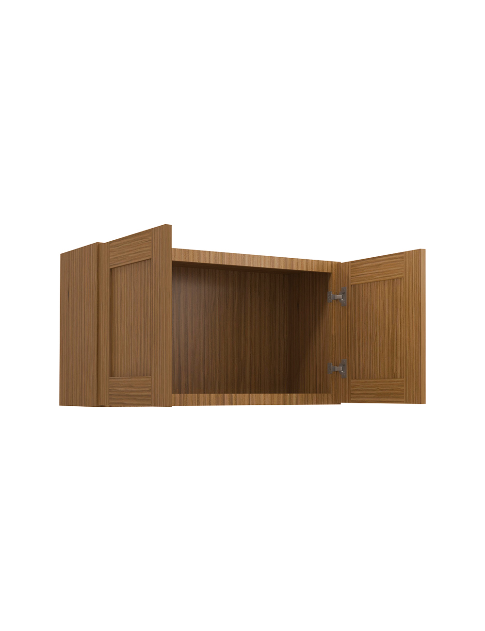AR-W3318B: Woodland Brown Shaker 33″ Double Door Bridge Wall Cabinet
