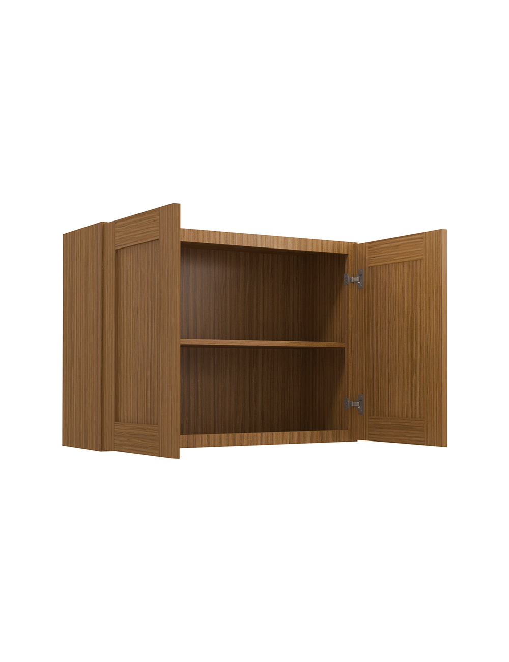 AR-W3324B: Woodland Brown Shaker 33″ Double Door Bridge Wall Cabinet