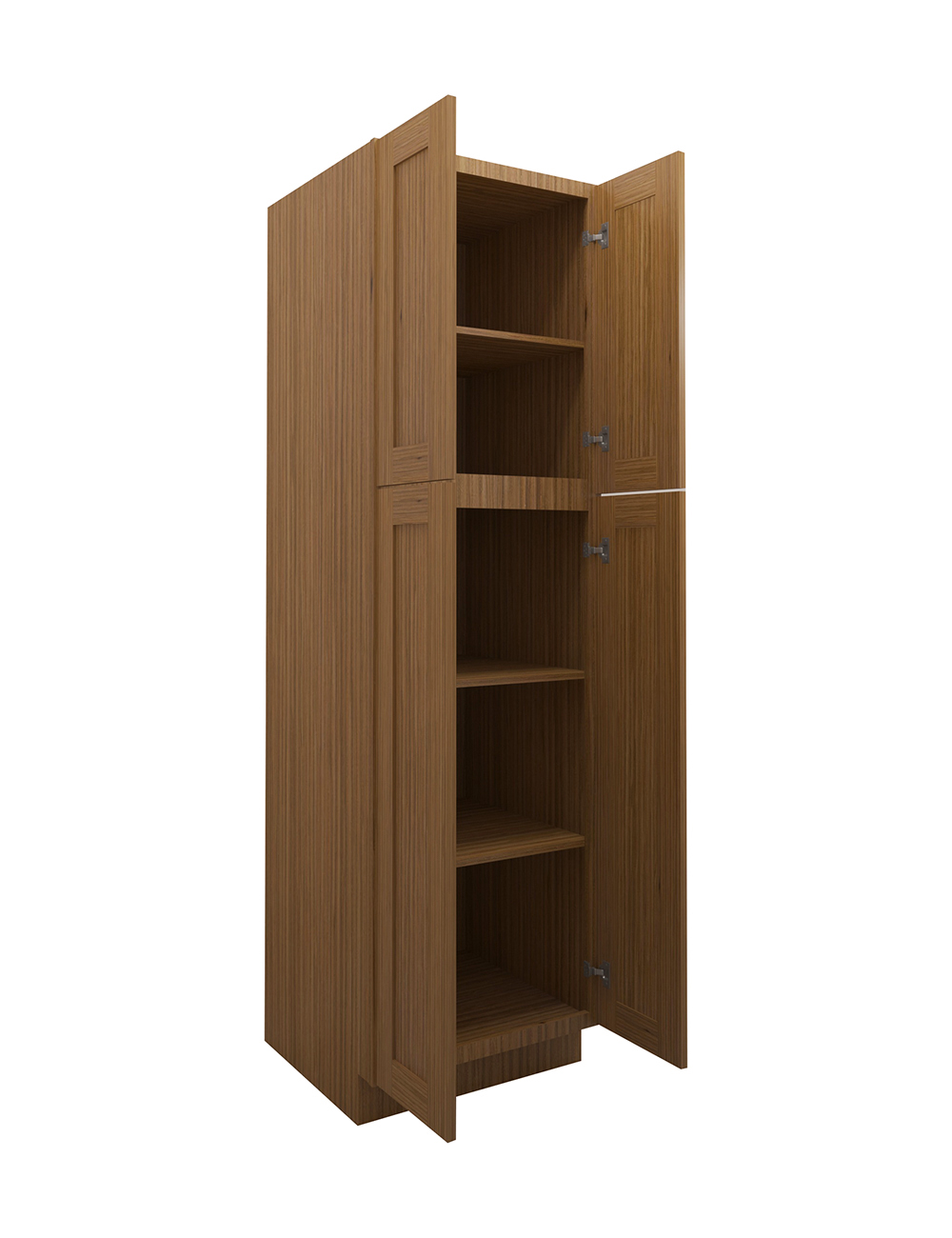 AR-WP2484B: Woodland Brown Shaker 24″ 4 Door Pantry Cabinet