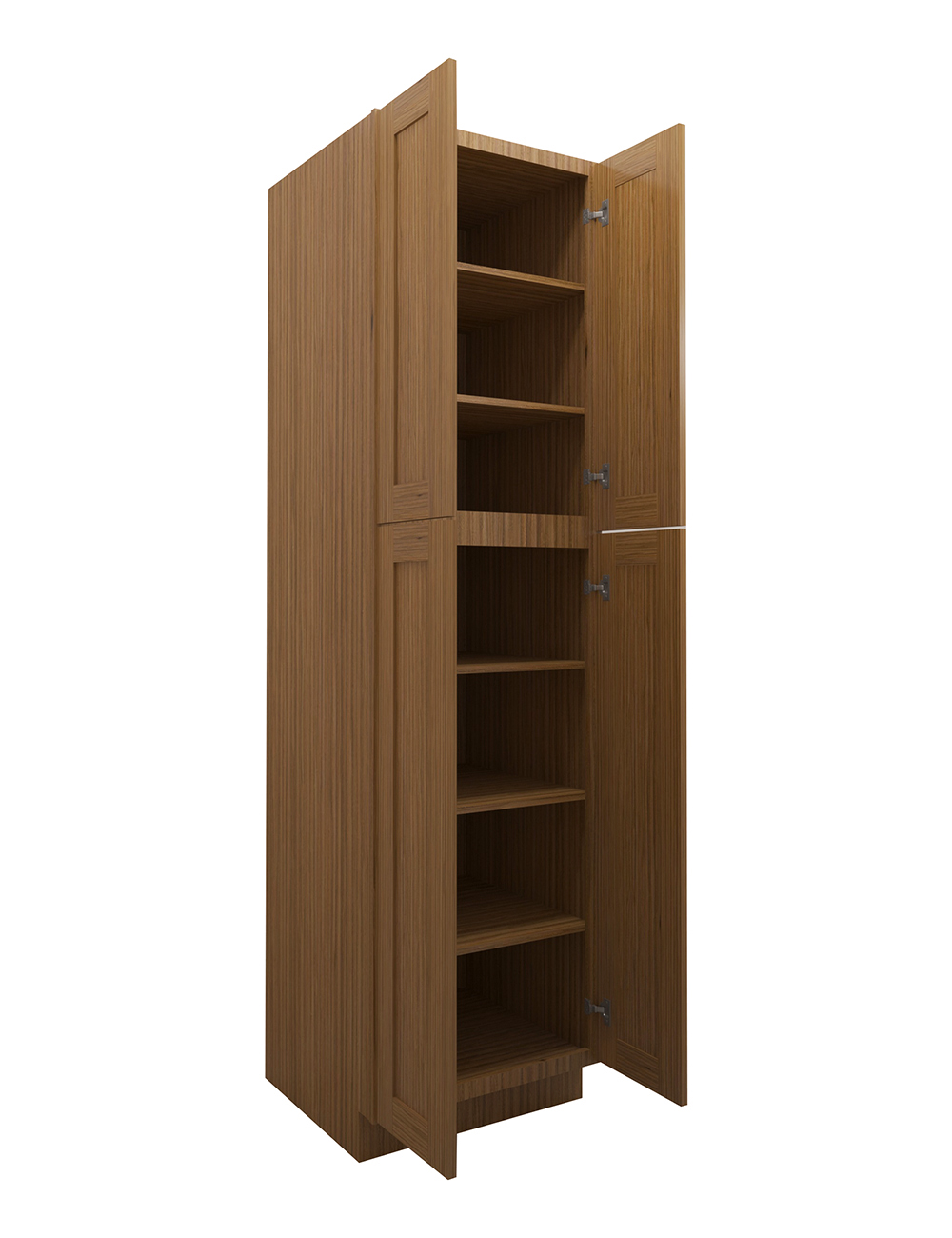 AR-WP2490B: Woodland Brown Shaker 24″ 4 Door Pantry Cabinet