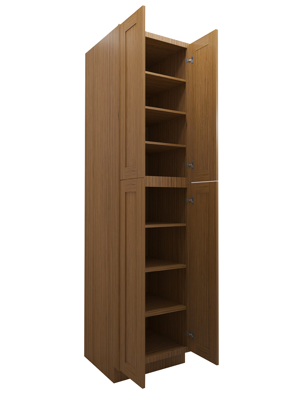 AR-WP2496B: Woodland Brown Shaker 24″ 4 Door Pantry Cabinet
