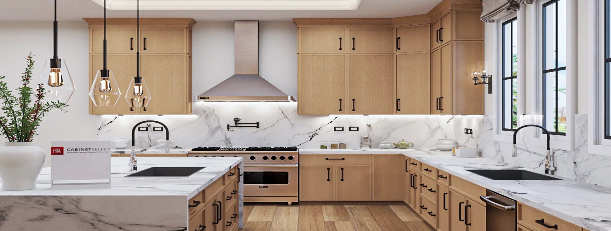 Petit Oak Shaker Kitchen Cabinets