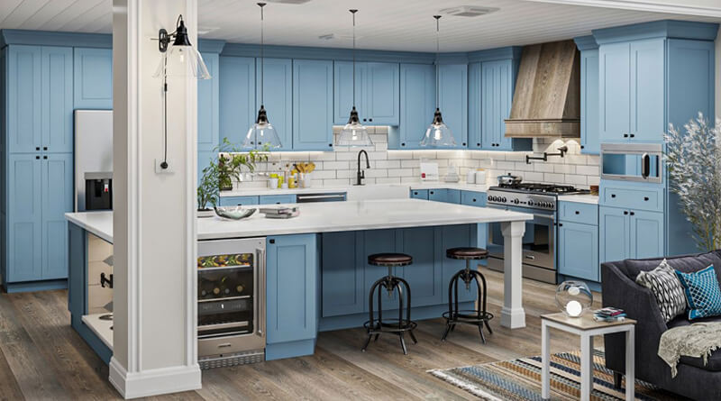 Pre Assembled Blue Cabinets