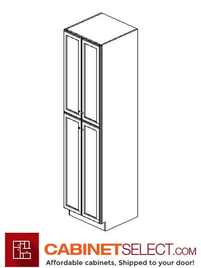 AW-WP3096B: Ice White Shaker 30″ 4 Door Pantry Cabinet