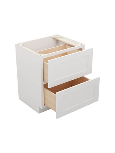 AW-2DB30: Ice White Shaker 30″ 2 Drawer Base Cabinet