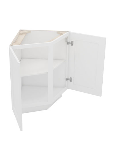 AW-AB24 (Base): Ice White Shaker 24″ Angle Base End Cabinet