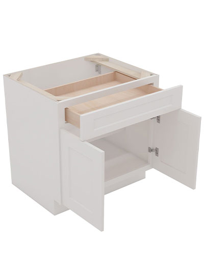 AW-B30B: Ice White Shaker 30″ 1 Drawer 2 Door Base Cabinet