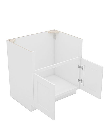 AW-FSB30B: Ice White Shaker 30″ 2 Door Farm Sink Base Cabinet