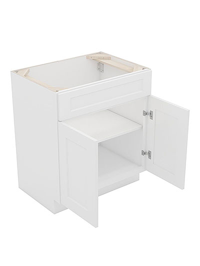 AW-S2421B-34-1/2″: Ice White Shaker 24″ Sink Base Vanity