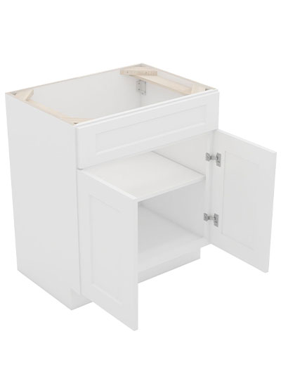 AW-S3021B-34-1/2″: Ice White Shaker 30″ Sink Base Vanity