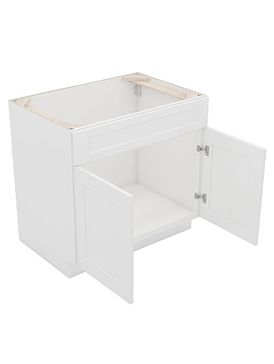 AW-S3621B-34-1/2″: Ice White Shaker 36″ Sink Base Vanity