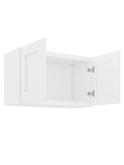 AW-W2418B: Ice White Shaker 24″ Double Door Bridge Wall Cabinet