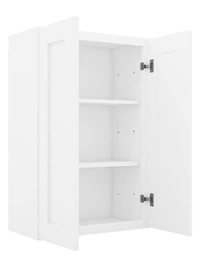 AW-W2736B: Ice White Shaker 27″ Double Door Wall Cabinet