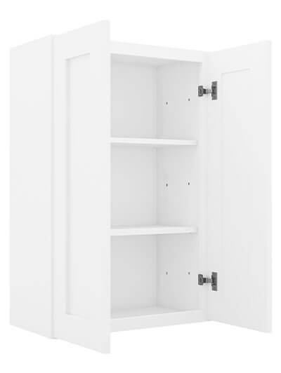 AW-W3336B: Ice White Shaker 33″ Double Door Wall Cabinet