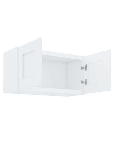 AW-W3615B: Ice White Shaker 36″ Double Door Bridge Wall Cabinet