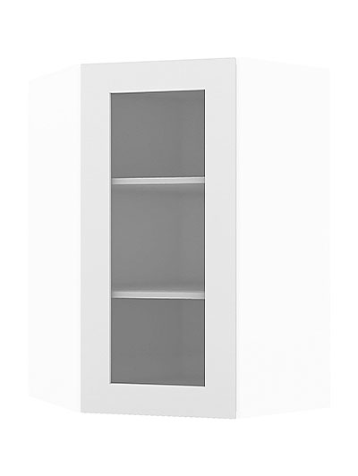AW-WDC2430GD: Ice White Shaker 24″ Diagonal Corner Glass Door