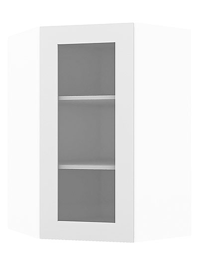 AW-WDC2436GD: Ice White Shaker 24″ Diagonal Corner Glass Door