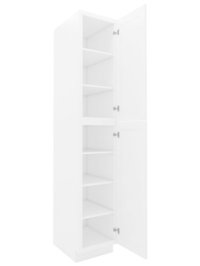 AW-WP1596: Ice White Shaker 15″ 2 Door Pantry Cabinet