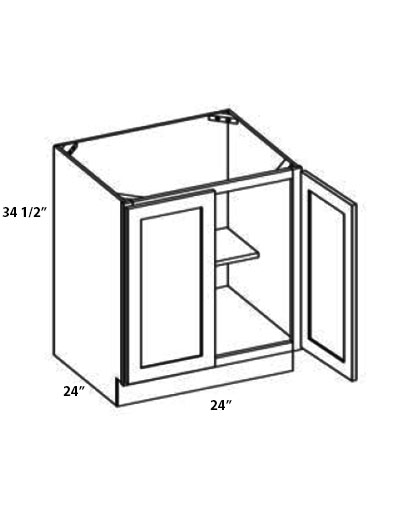 AW-FB24: Ice White Shaker 24″ Full Height Base Cabinet